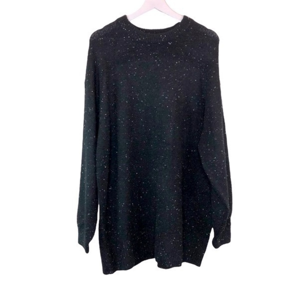 Zara Black Speckled Crew Neck Sweater